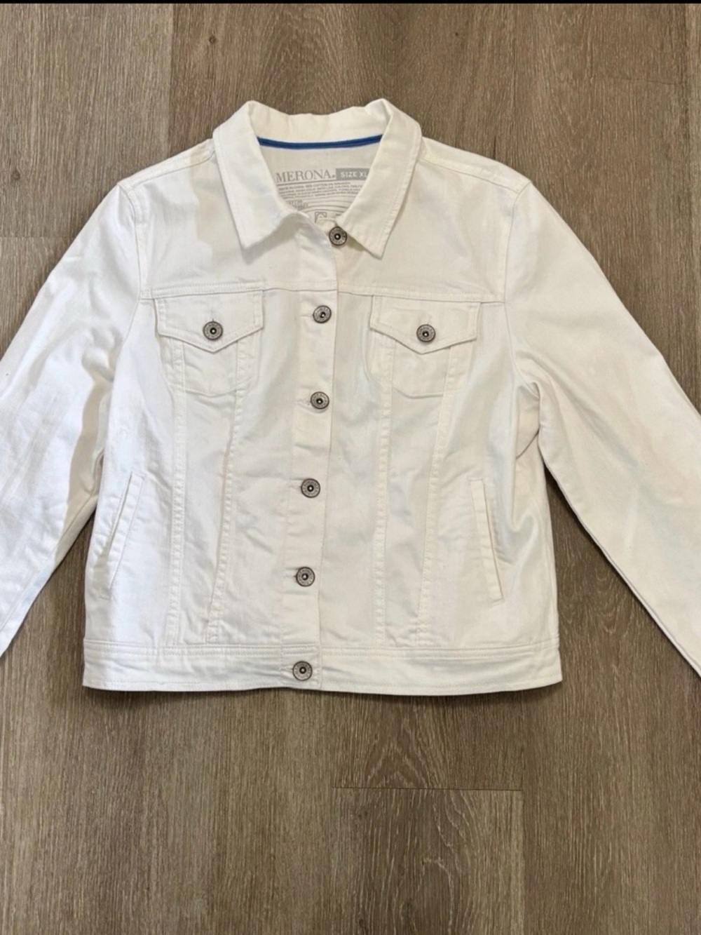 Merona White Womens Denim Jacket - Button Front